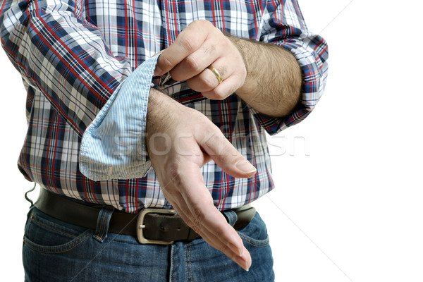 Hombre hasta jeans camisa Foto stock © w20er
