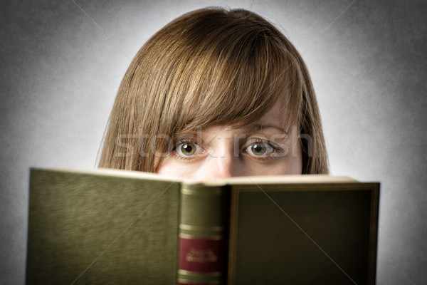 Stockfoto: Vrouw · lezing · boek · afbeelding · home · schoonheid