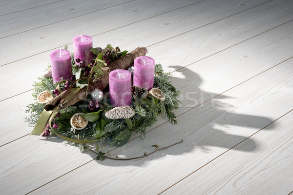 Advent wreath with purple candles Stock photo © w20er
