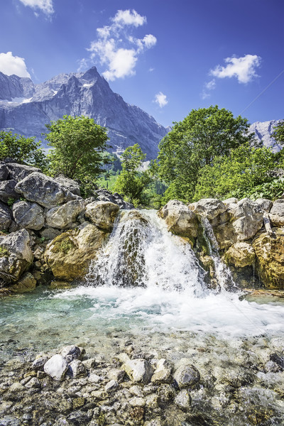 Waterfall and rocks in the Austrian Alps Stock photo © w20er
