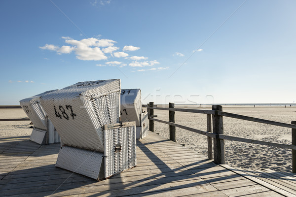 Stock photo: Beach Chairs Northern Germany