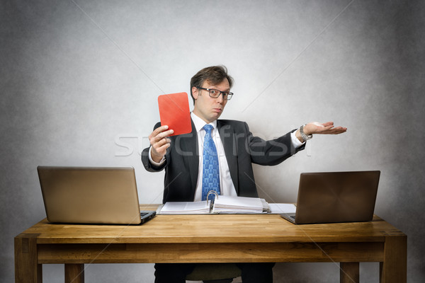 business man with red card Stock photo © w20er