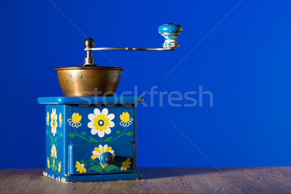 Blue coffee grinder Stock photo © w20er