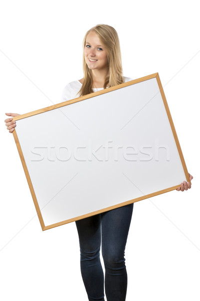 Blond girl with board Stock photo © w20er