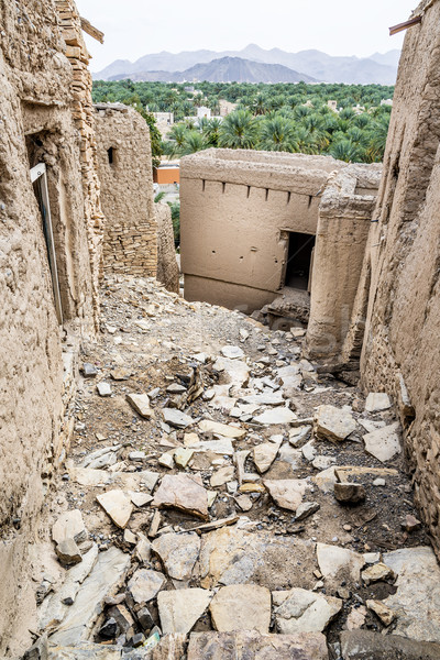 Ruines modder afbeelding Oman hemel landschap Stockfoto © w20er