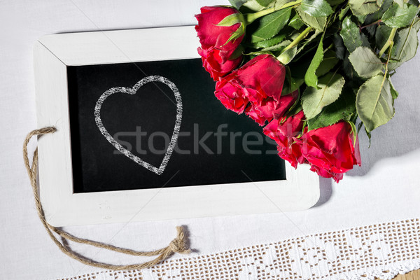 slate blackboard heart Stock photo © w20er