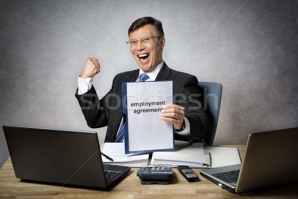 Business man with employment contract Stock photo © w20er