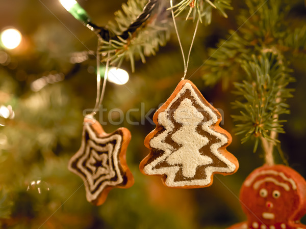 Pão de especiarias árvore natal mercado imagem decoração Foto stock © w20er