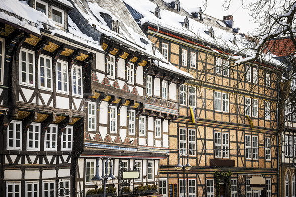 Closeup half-timbered houses in Goslar, Germany Stock photo © w20er