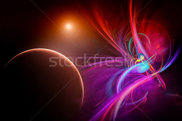 Fictional space with planets Stock photo © w20er