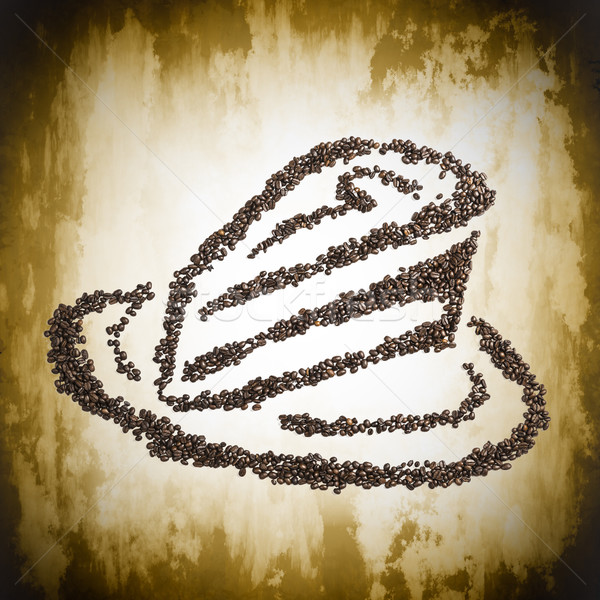 Grão de café bolo imagem grãos de café comida beber Foto stock © w20er