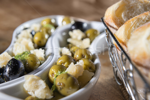 olives with bread Stock photo © w20er
