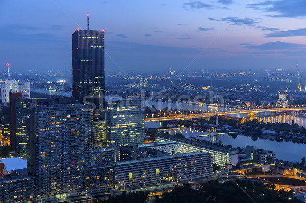 Wenen stadsgezicht Oostenrijk nacht water Stockfoto © w20er