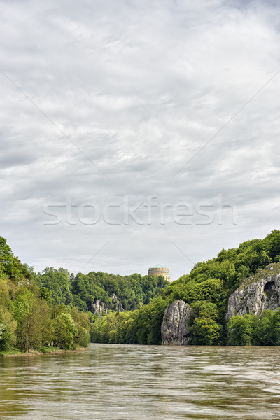 Stockfoto: Donau · landschap · rivier · beroemd · wolken · gebouw