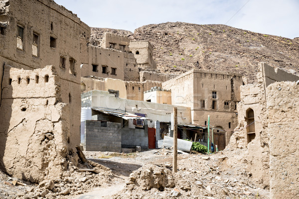 Ruines modder afbeelding Oman hemel landschap Stockfoto © w20er