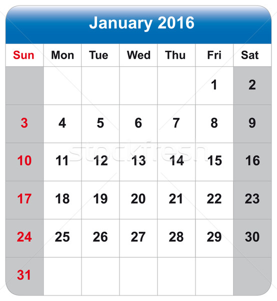 Calendar sheet January 2016 Stock photo © w20er