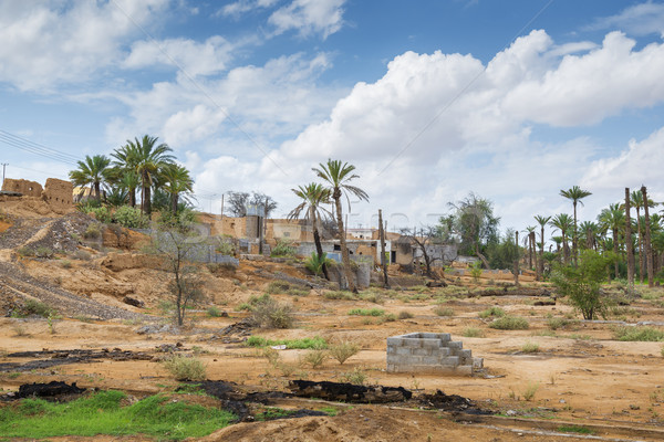 [[stock_photo]]: Oasis · Oman · image · palmiers · dune · de · sable · ciel · bleu