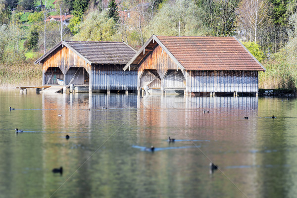 boathouses at lake Kochelsee Stock photo © w20er