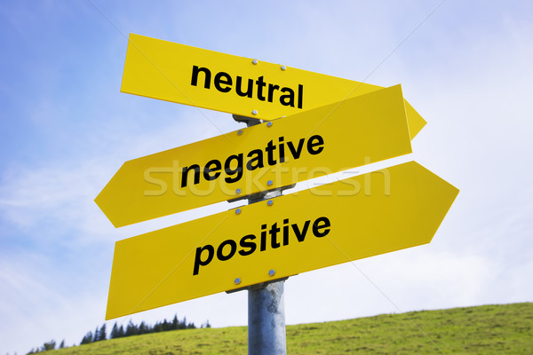 Stock foto: Positive · negative · neutral · arrow · Zeichen · drei