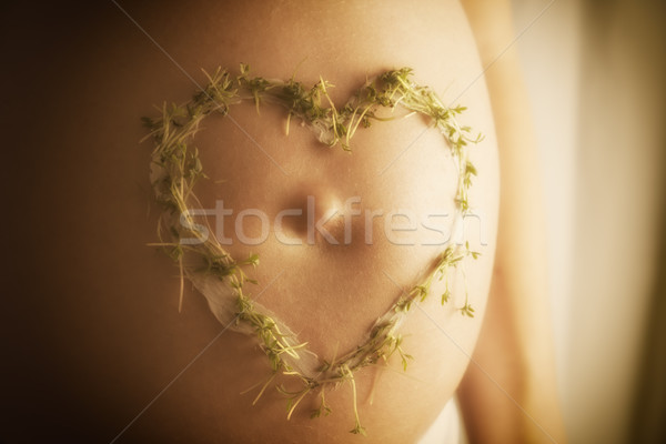 cress heart on baby bump Stock photo © w20er