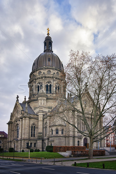 Stockfoto: Kerk · afbeelding · hemel · stad · zon · landschap