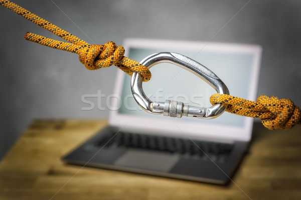 carabiner with laptop Stock photo © w20er