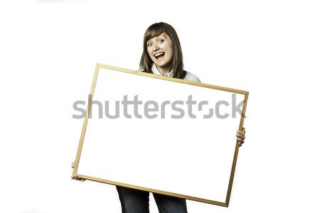 Beautiful woman with blank board Stock photo © w20er