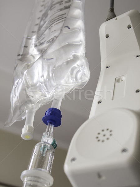 Stock photo: Hospital infusion and SOS telephone
