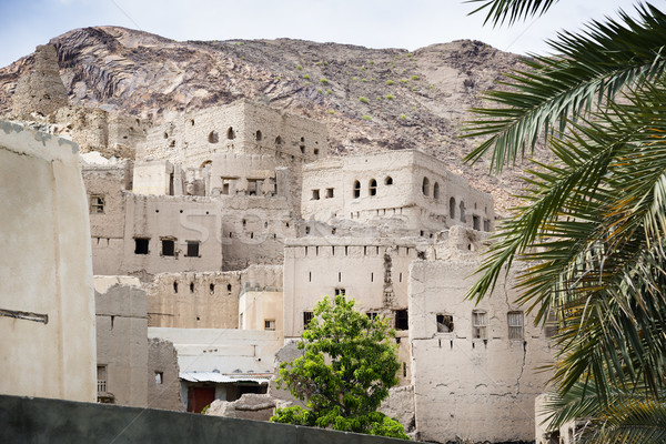 Gebäude Schlamm Oman Himmel Landschaft Berg Stock foto © w20er