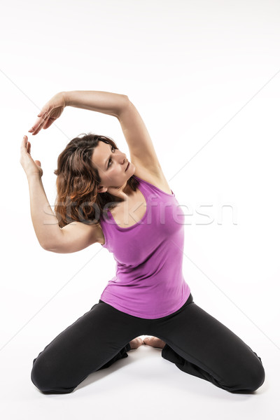 Hát kút képzett nő nyújtás kezek Stock fotó © w20er