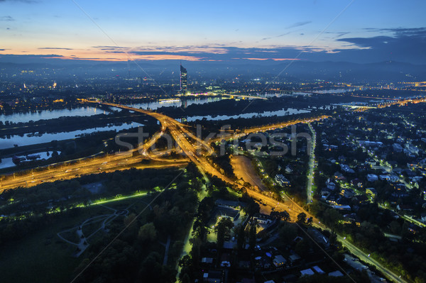 Вена Cityscape Австрия ночь небе Сток-фото © w20er