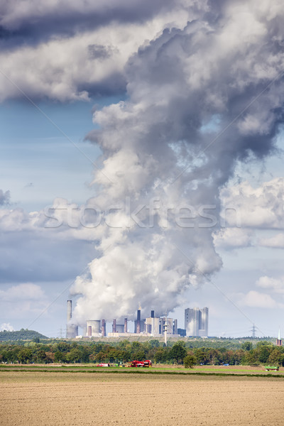 Węgiel elektrownia obraz Niemcy działalności dymu Zdjęcia stock © w20er