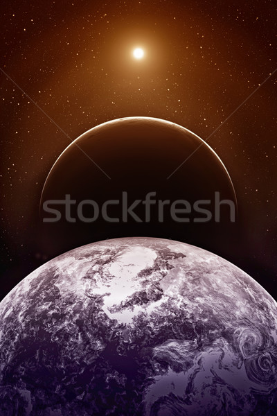 Spaţiu planete ilustrare univers pământ stele Imagine de stoc © w20er