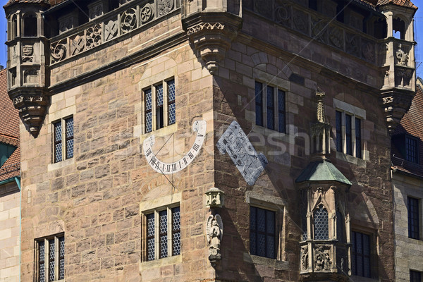 Nassauer house of Nuremberg with sundial Stock photo © w20er