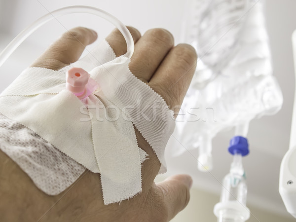 Mână infuzie sac imagine medicină maşină Imagine de stoc © w20er