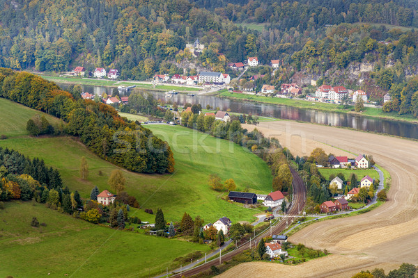 Landscape in saxony with elbe river Stock photo © w20er