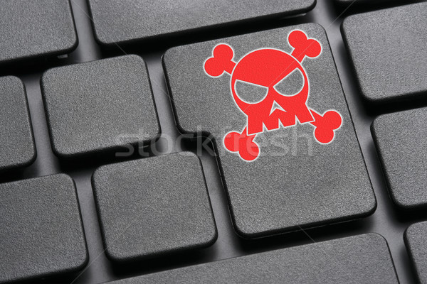 keyboard with red skull Stock photo © w20er