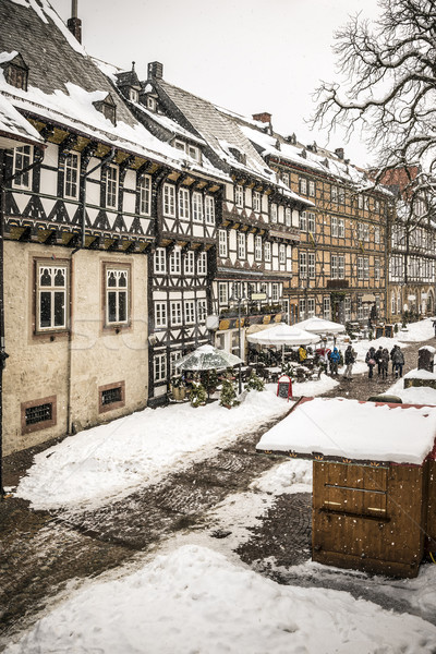 Street with half-timbered houses in Goslar, Germany Stock photo © w20er