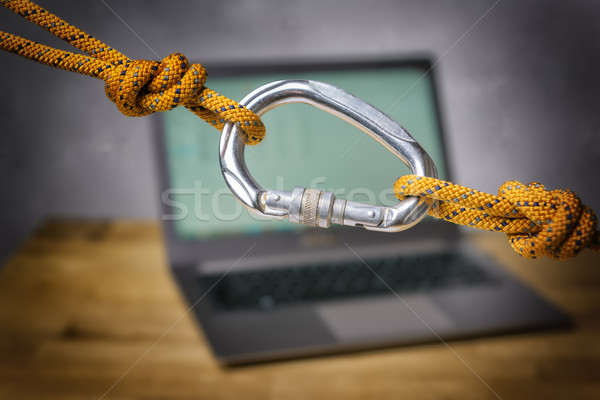 carabiner with laptop Stock photo © w20er