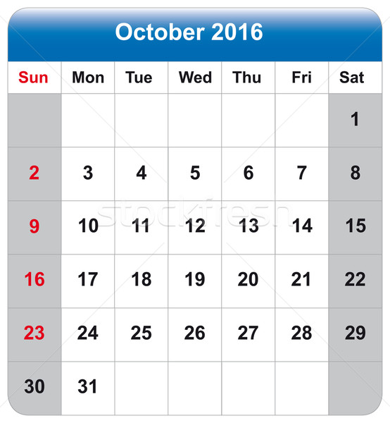 Calendar sheet October 2016 Stock photo © w20er