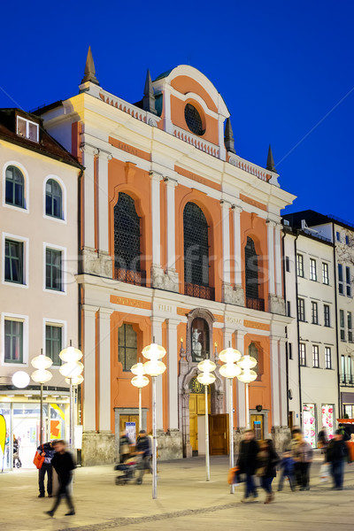 München afbeelding kerk voetganger nacht stad Stockfoto © w20er