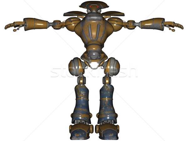 Scifi robot 3D gerenderd witte geïsoleerd Stockfoto © Wampa