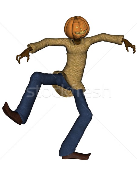 Helloween man with pumpkin head Stock photo © Wampa
