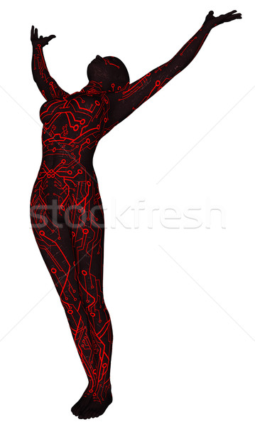 Femeie scifi android 3D prestate futuristic Imagine de stoc © Wampa