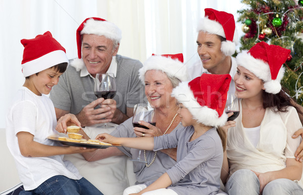 Stock fotó: Boldog · család · karácsony · idő · család · étel · férfi