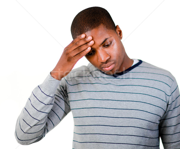 Stressed man with hand on his forehead Stock photo © wavebreak_media