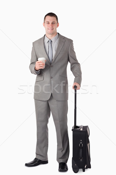 Portrait affaires tasse thé valise [[stock_photo]] © wavebreak_media