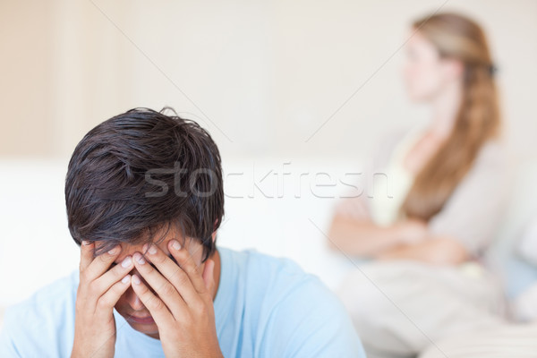 Stock photo: Upset couple after an argument in their living room