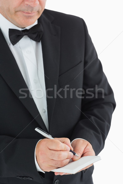 Stock photo: Waiter taking an order on white background