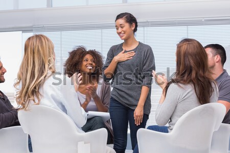 Stock photo: Patient has a breakthrough in group therapy